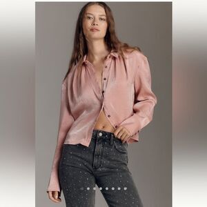 Anthropologie Pilcro Liquid Shine Buttondown Shirt